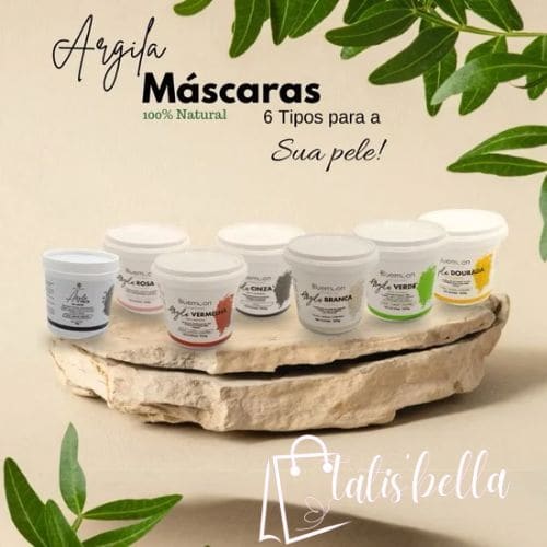 Argila Facial Natural Blue Moon Pele Oleosas e Acneicas Ação Clareada Remoção de impurezas elimina toxinas